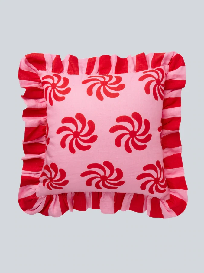 ALB x KITRI Pink Geo Floral Cushion Cover, approximately €76, Kitri Stuido