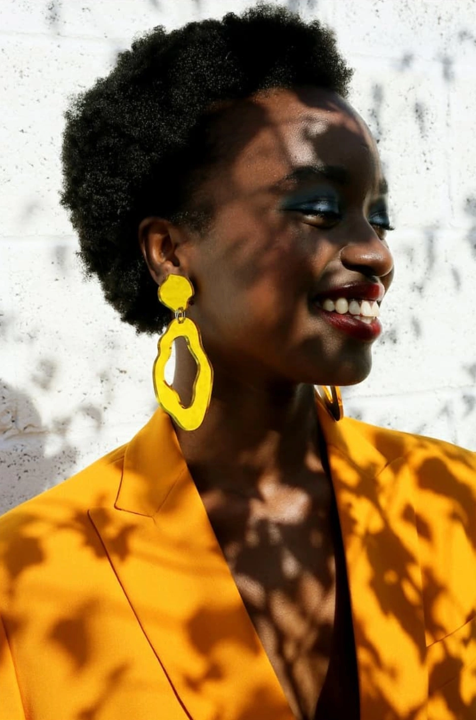 Eve Ray 'the garden 1925' yellow mirror perspex earrings, €65, Blonde The Store 