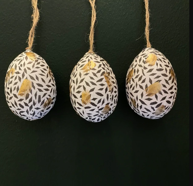 Black Swedish Folk Egg, €3.99, Stone + Beige