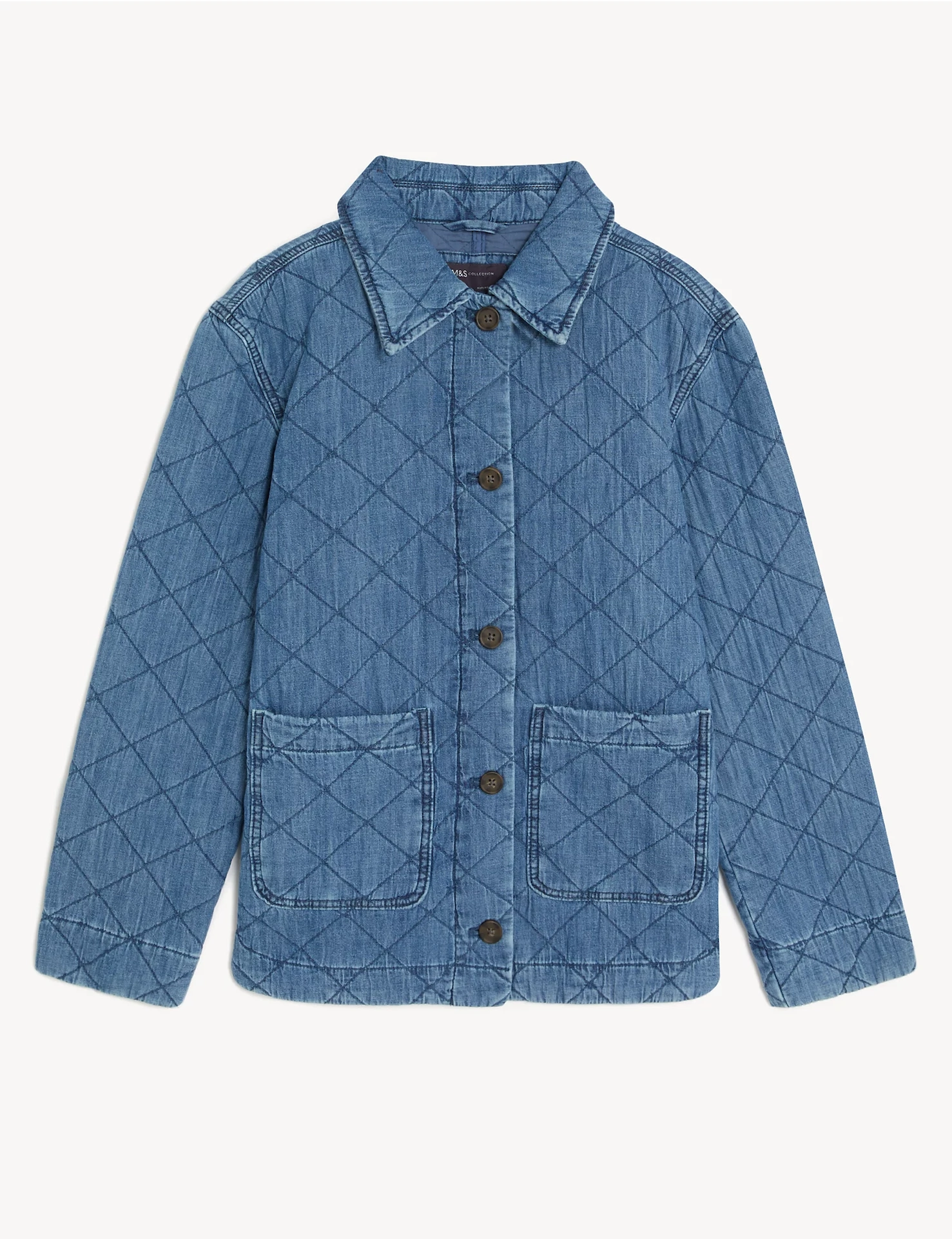 Pure Cotton Denim Quilted Shacket, €65, M&S
