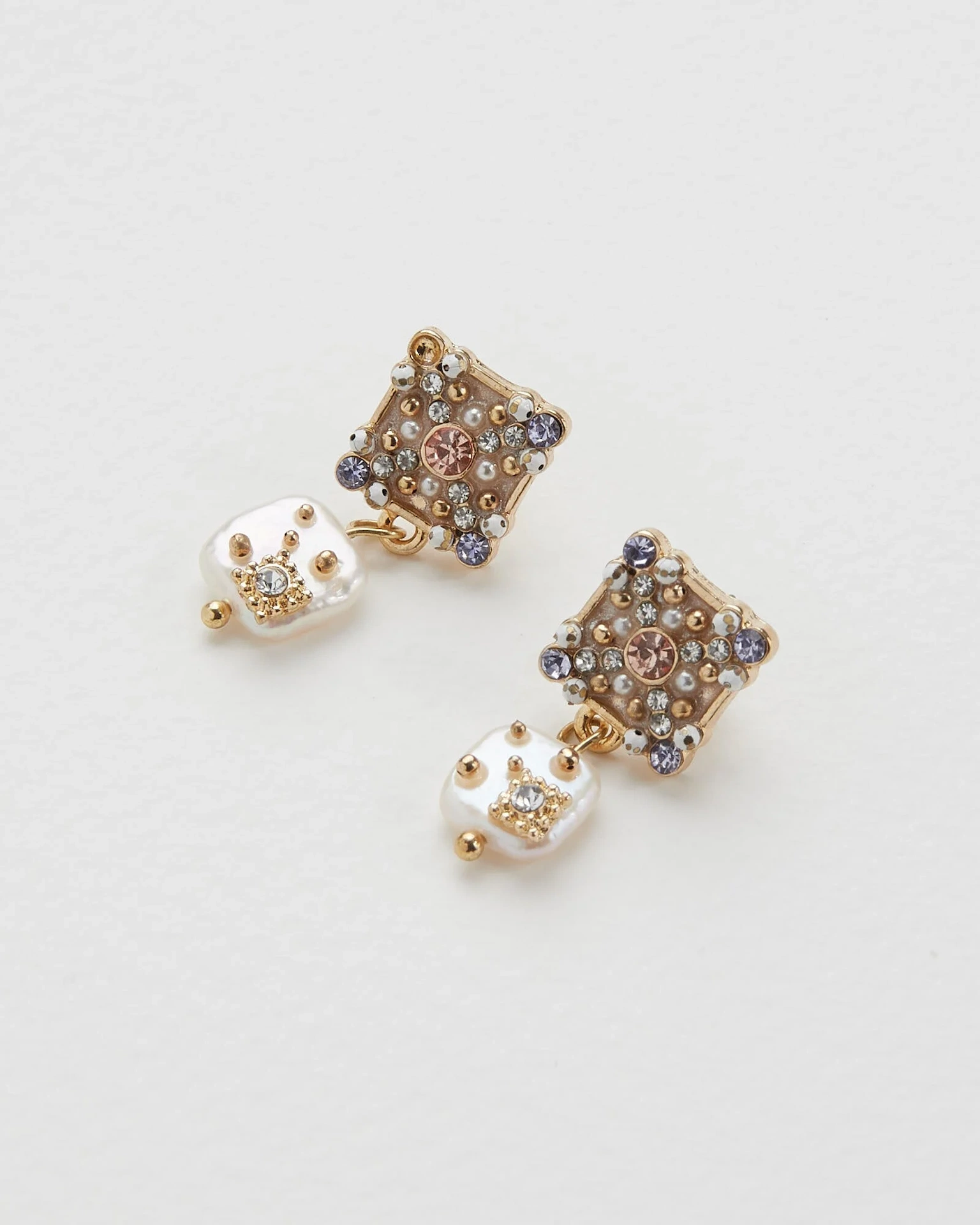 Lisboa Jewelled Pearl Drop Earrings, €14.50, Oliver Bonas