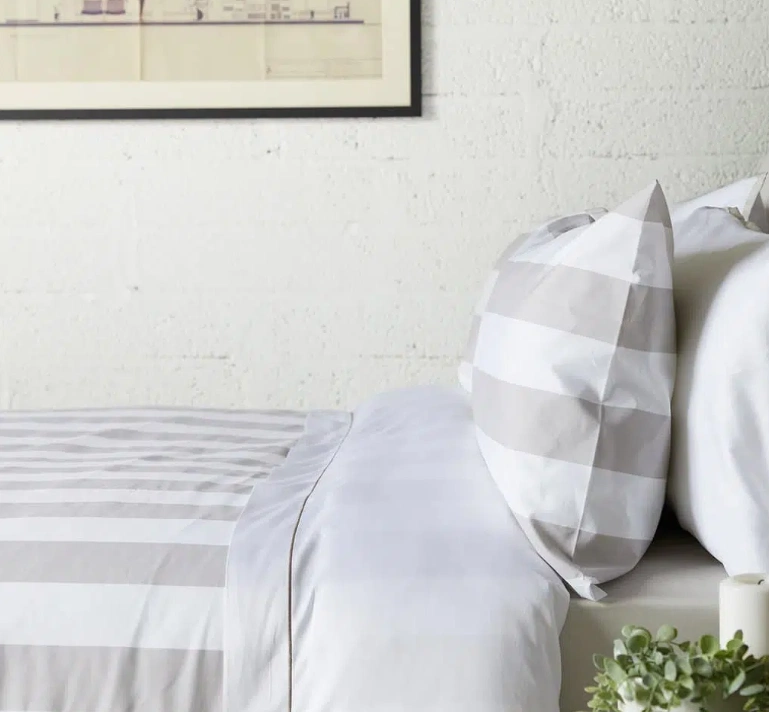 Stripe Mink Duvet Set, from €59, Foxford