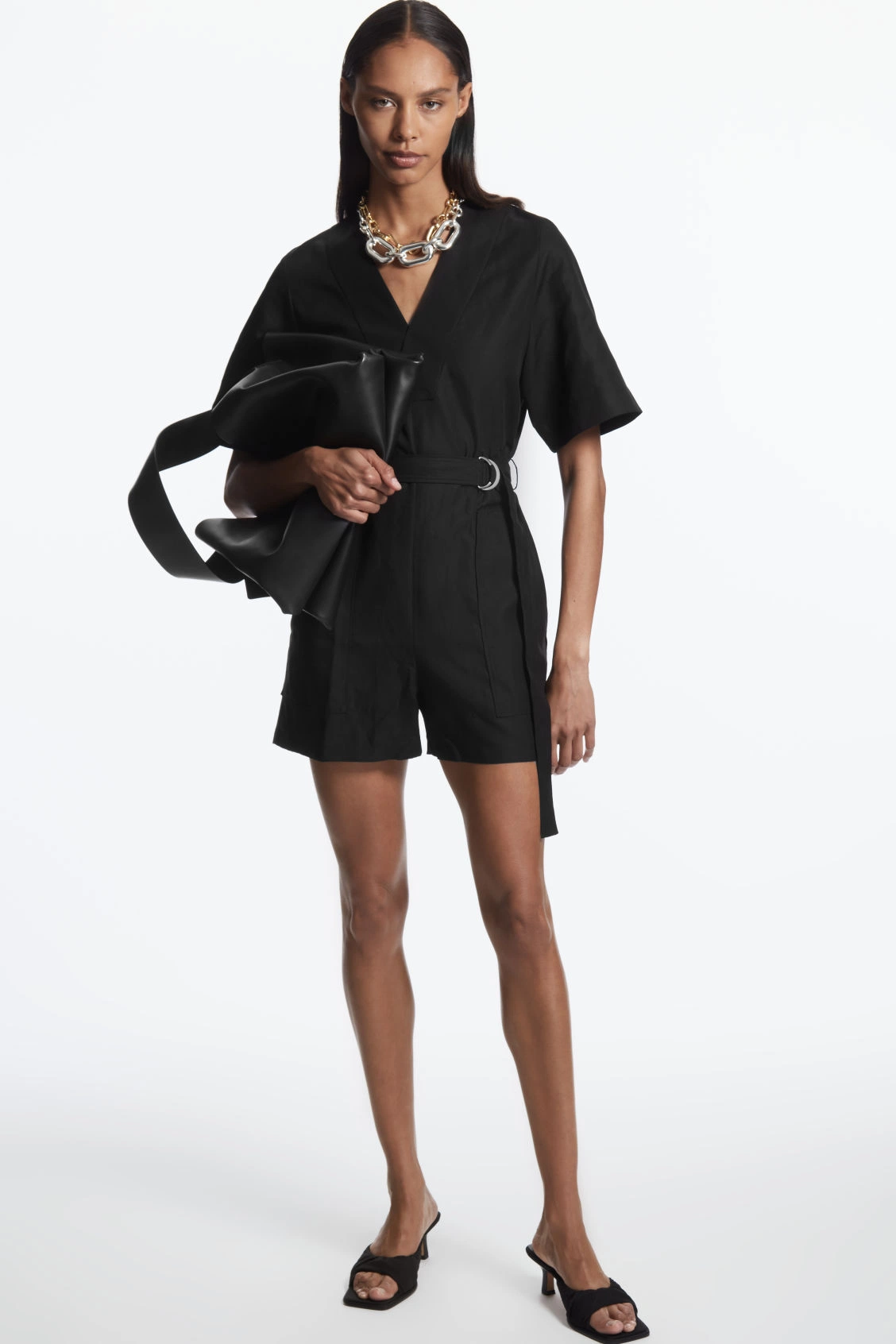 V-Neck Belted Playsuit, €89, COS