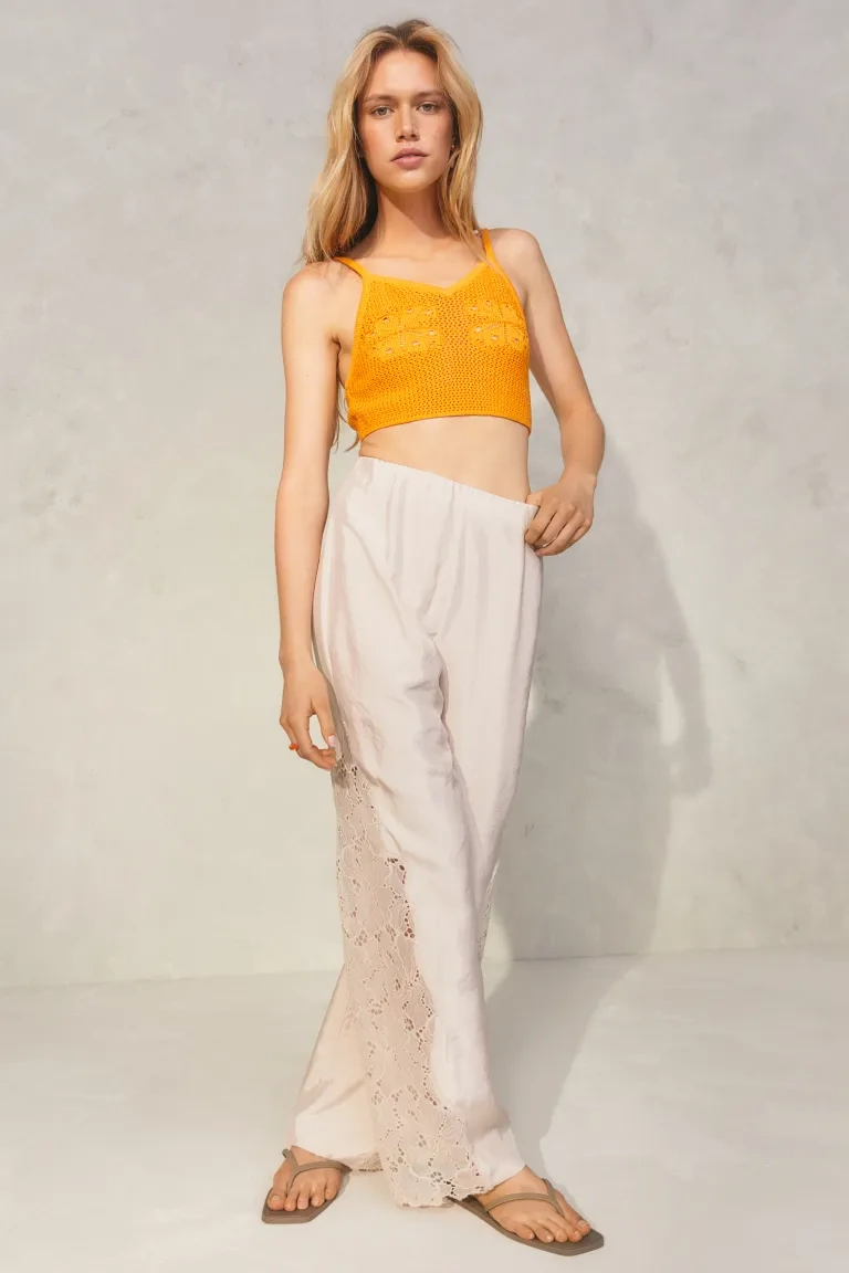 Lace-inset Satin Trousers, €27.99, H&M