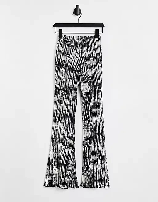 Topshop Plisse Flared Trouser in Tie Dye, €38.99, ASOS
