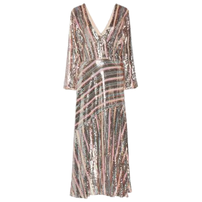 RENT RIXO Tyra Sequin Crepe Midi Dress, rent from €85 , Rag Revolution