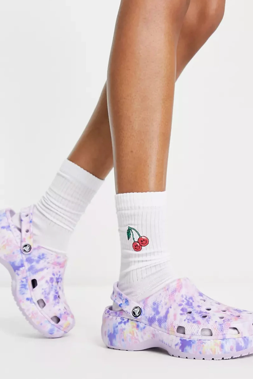 Classic Platform Clogs in Lavender Tie Dye, €69.99, ASOS