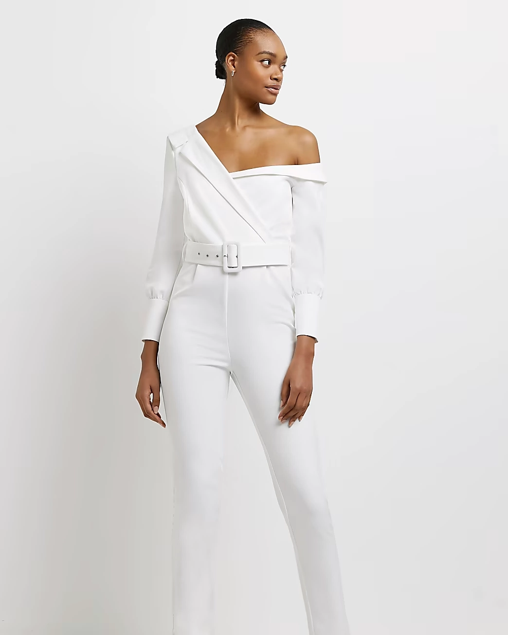 White One Shoulder Jumpsuit, €35, River Island