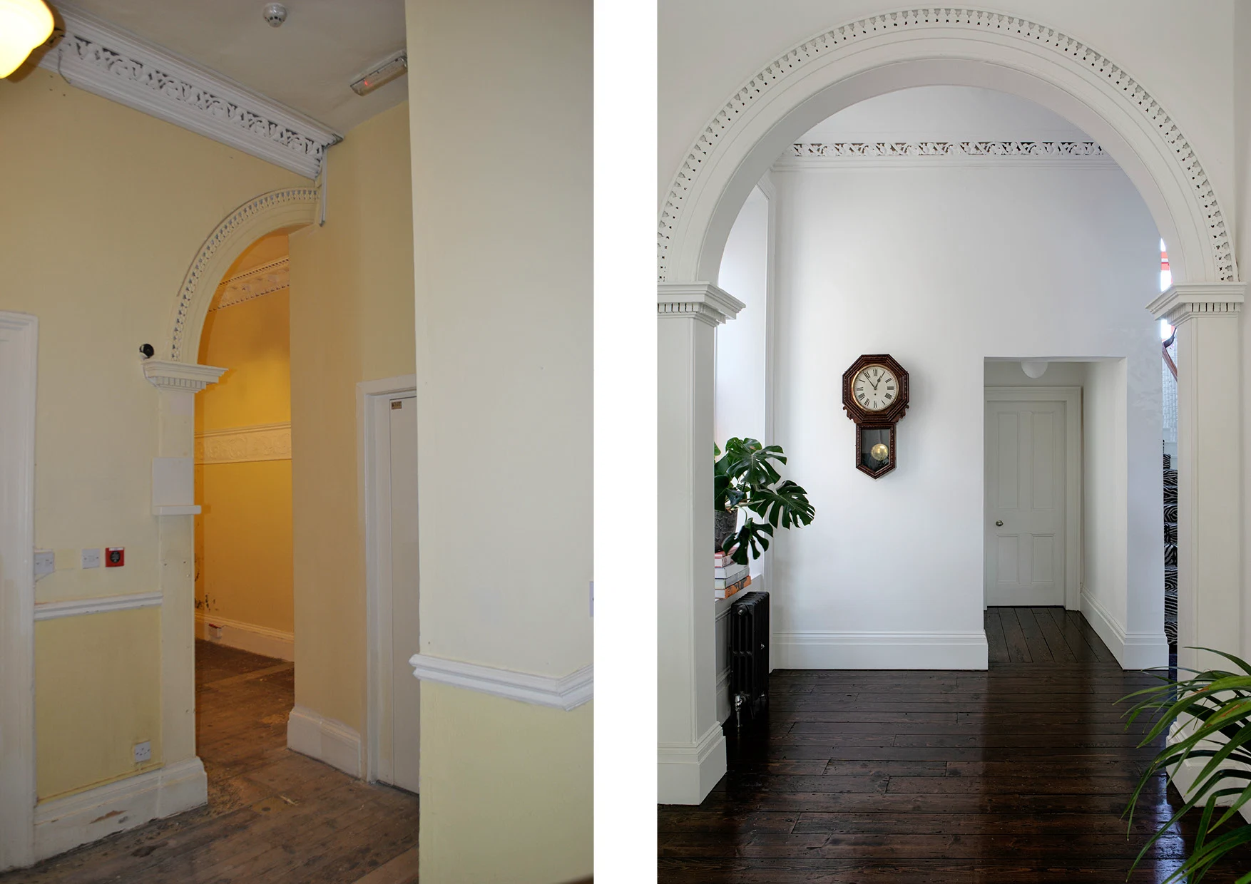 Victorian restoration Dublin hallway arch