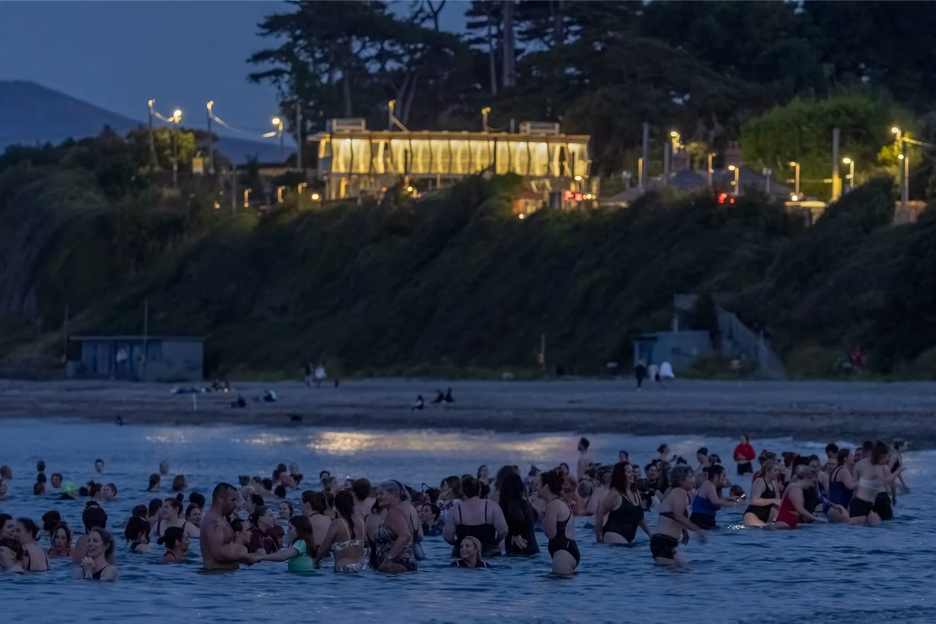 A dip in the full moon sea