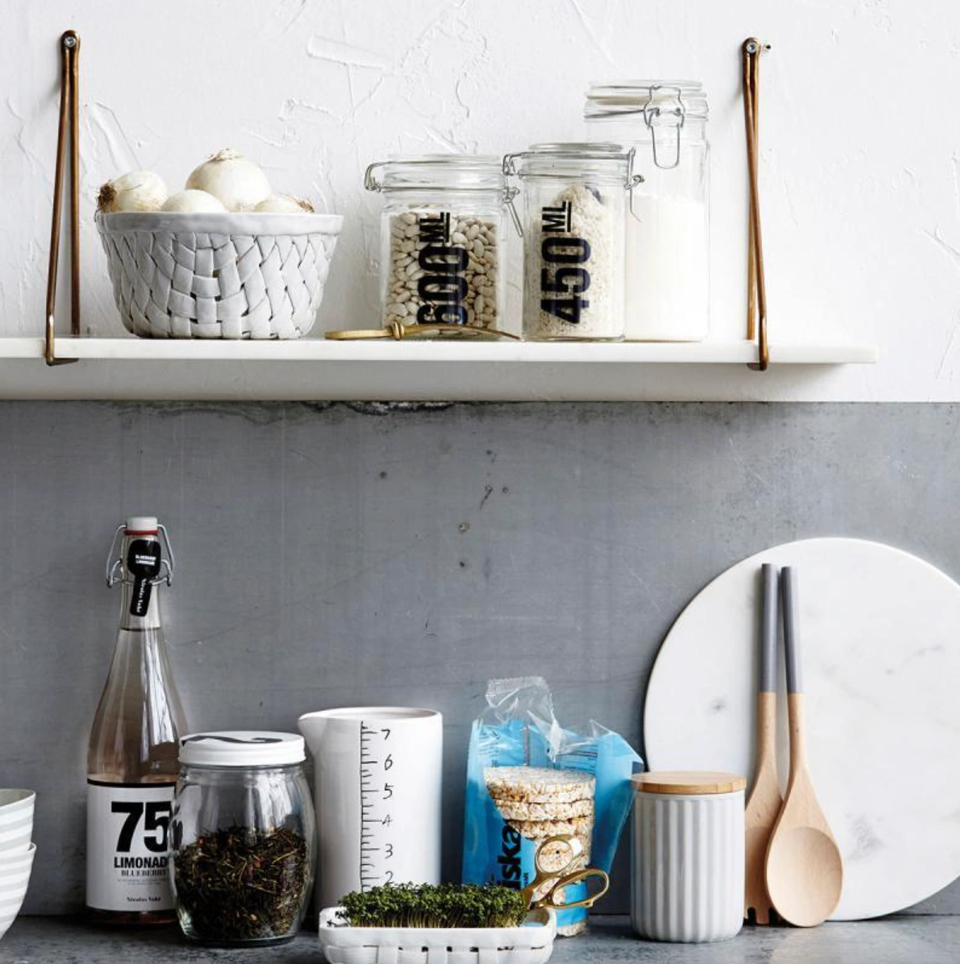 Marble Shelf with Brackets, €89, Woo.Design