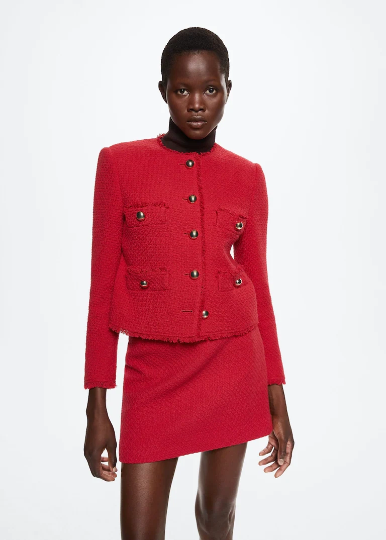 Pocket Tweet Jacket, €59.99, Mango