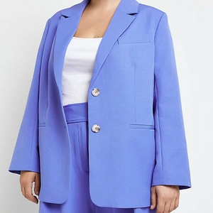 Plus Blue Structured Long Sleeve Blazer, €100, River Island