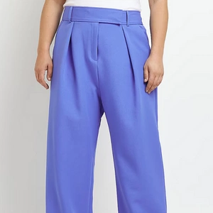 Plus Blue Wide Leg High Waist Trousers, €45, River Island