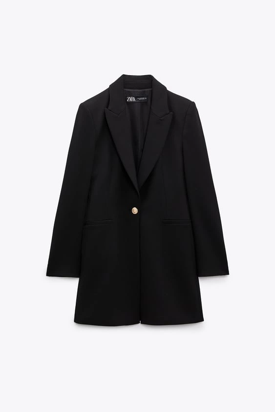 Buttoned Longline Blazer, €59.95, Zara