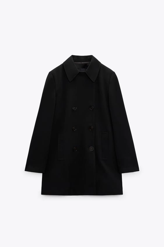 Short Double-breasted Coat, €69.95, Zara