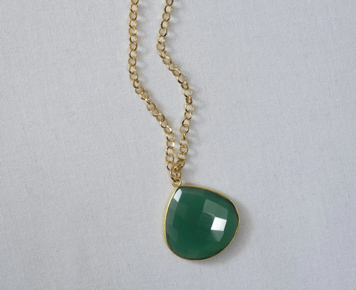 Green Onyx Heart Necklace, €120