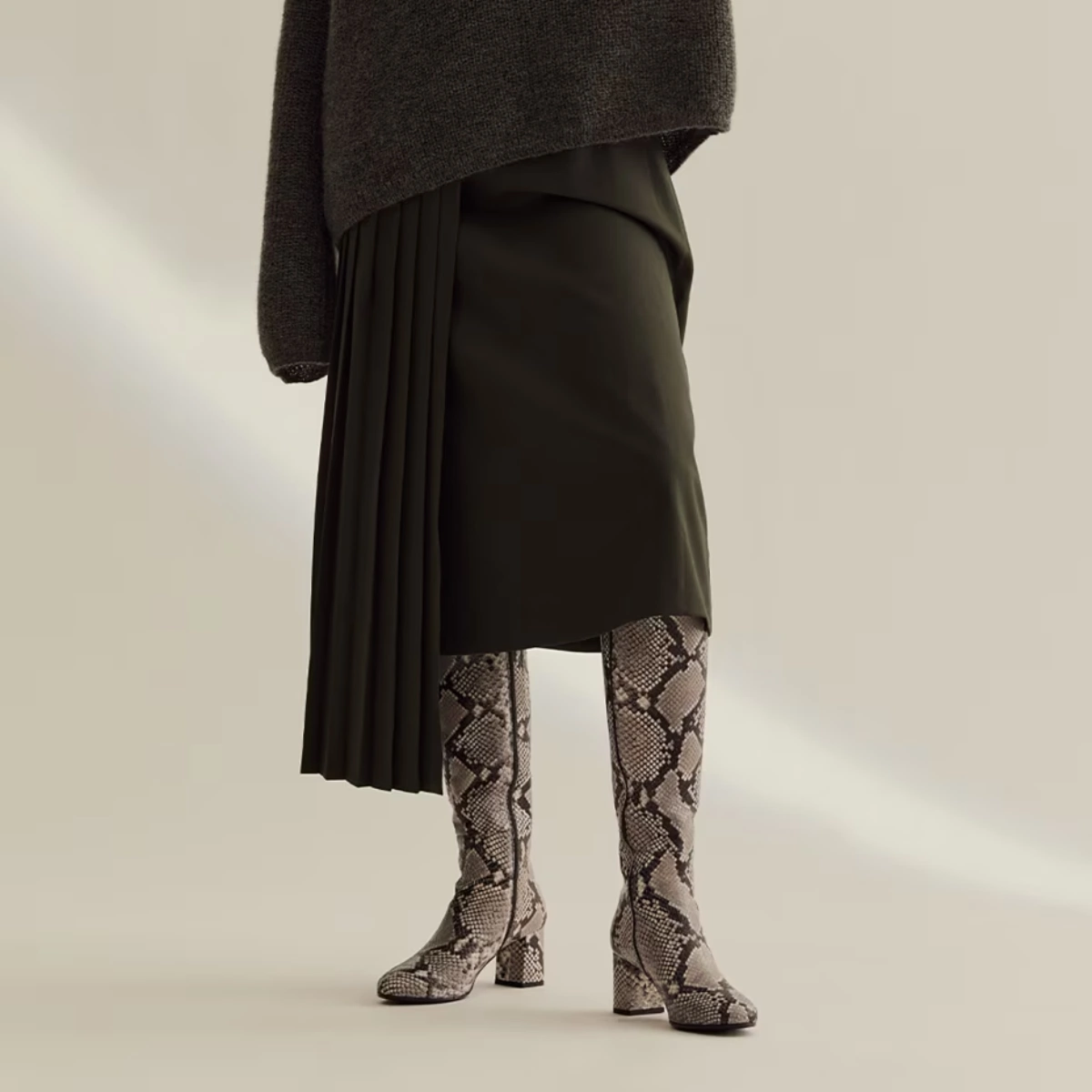 Paris Snake Print Knee High Boot, £595