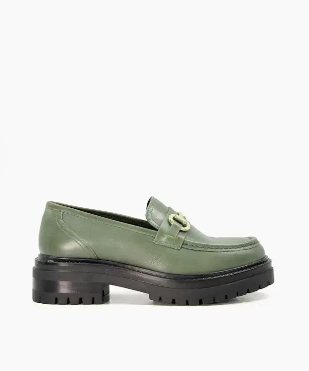 Gallagher Cleated-Sole Leather Snaffle-Trim Loafers, €72, Dune London
