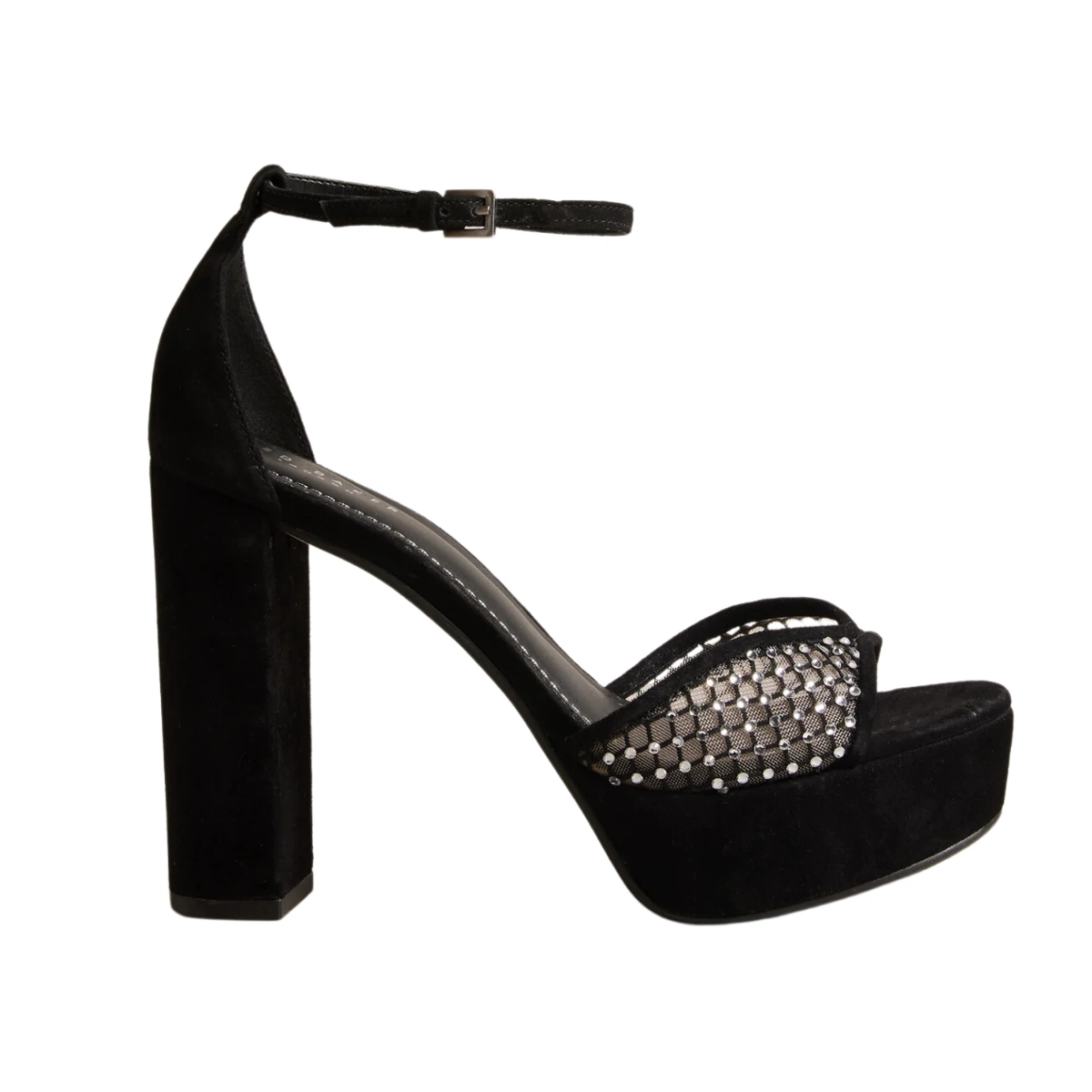 Crystal Mesh And Suede Platform Sandals, €136