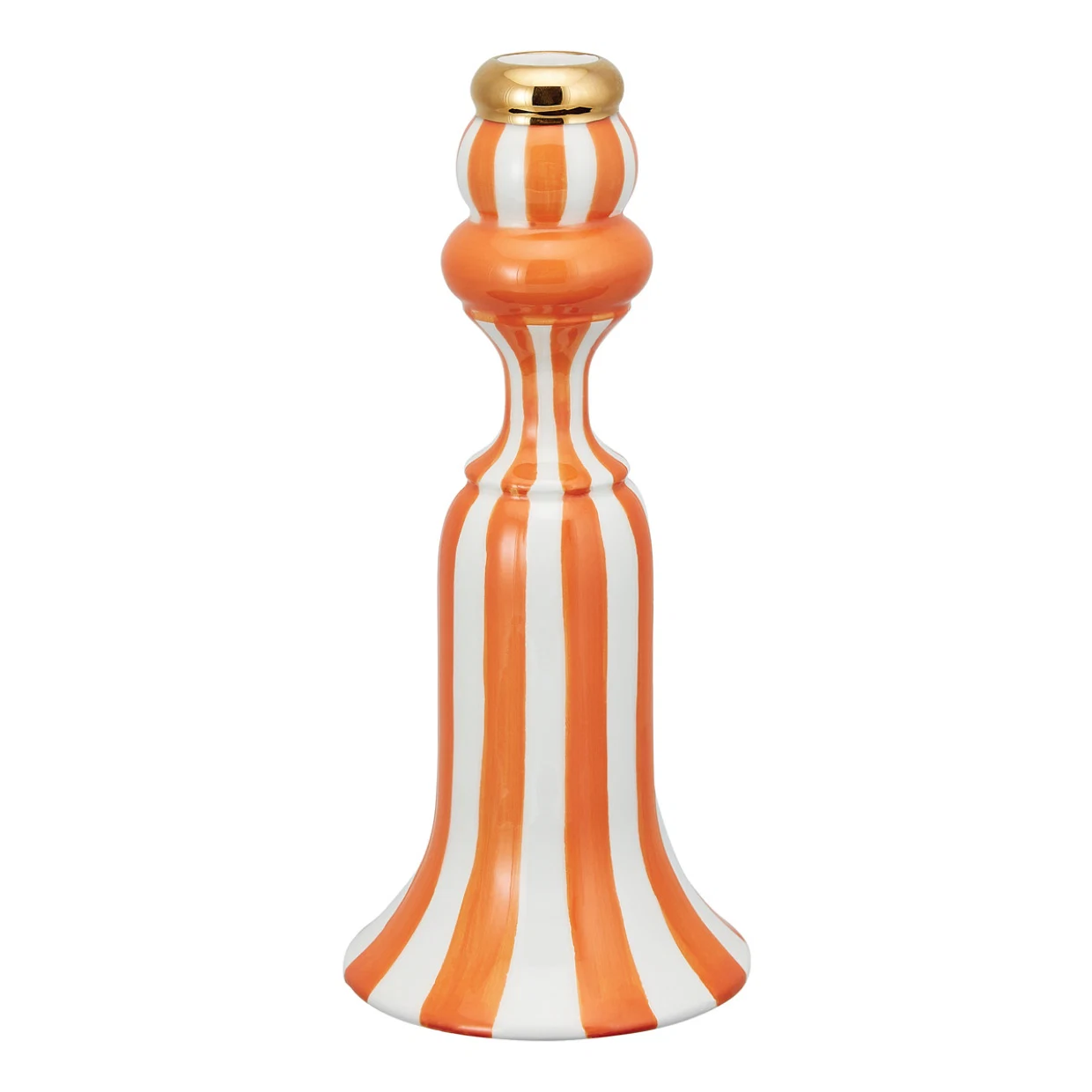 White & orange ceramic candlestick, €16.99