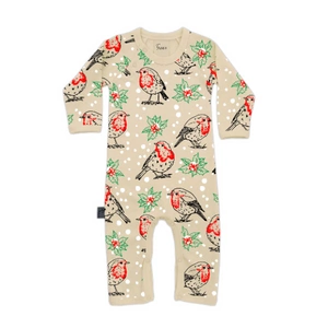 Christmas Robin Organic Babygrow, €18, Fauna Kids
