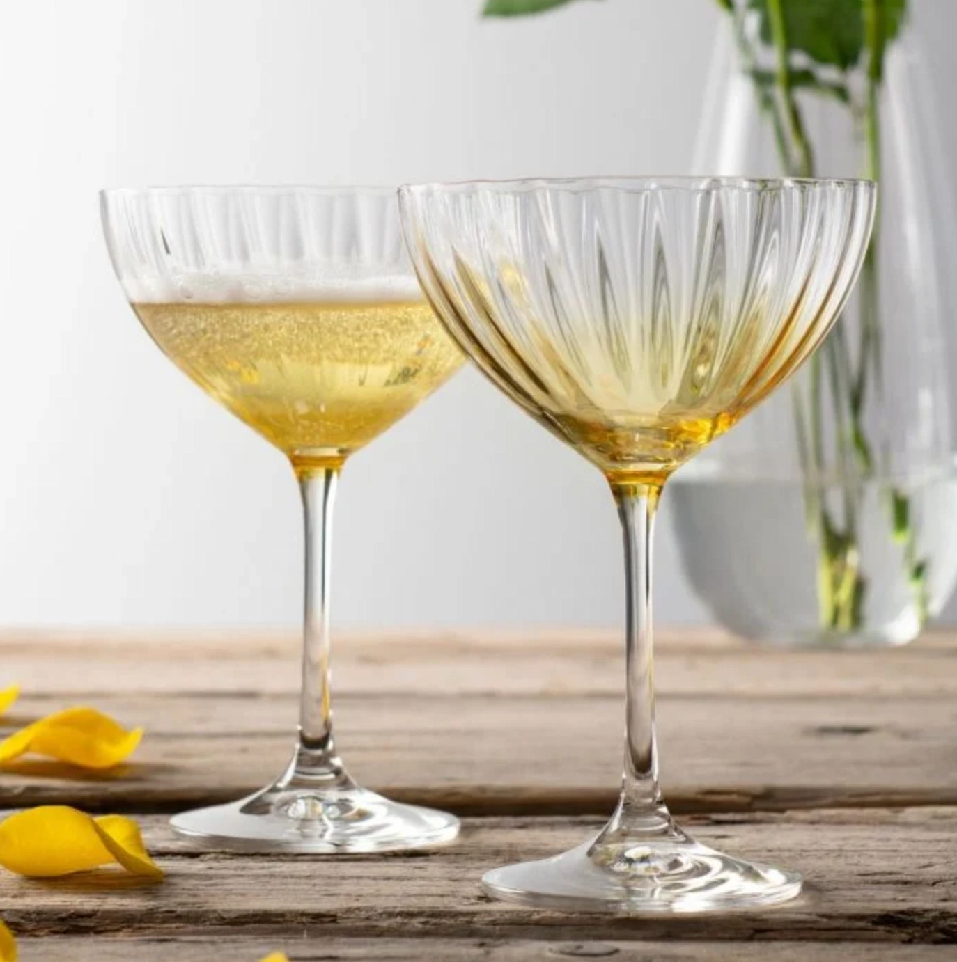 Erne Amber Set of 2 Champagne Saucers, Galway Crystal, €15, Kilkenny Design