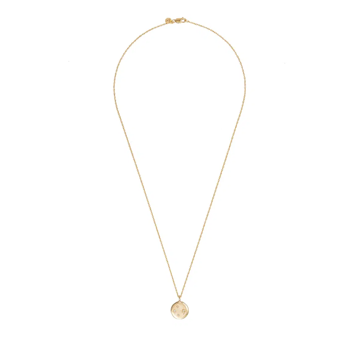 Stars in the Sky 14k Gold Four Diamond Disc Necklace, €789