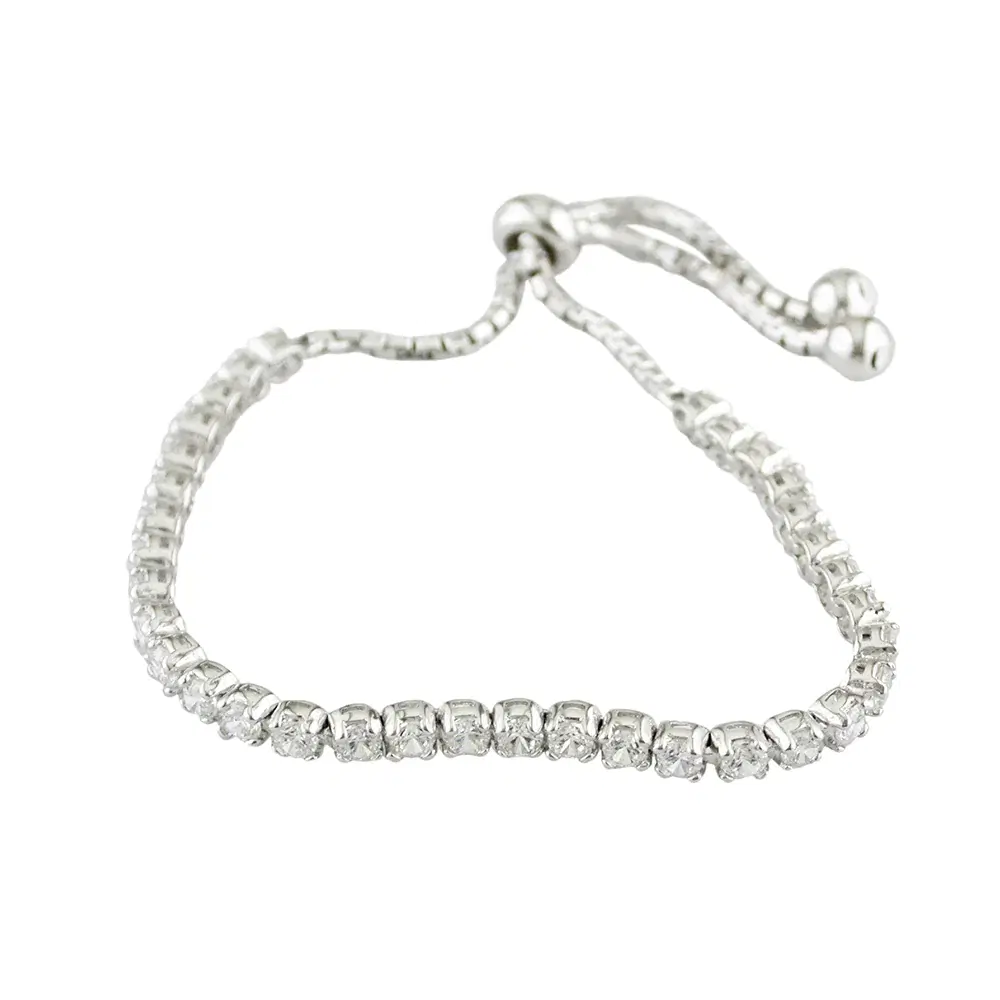 Silver Large CZ Adjustable Tennis Bracelet, €115