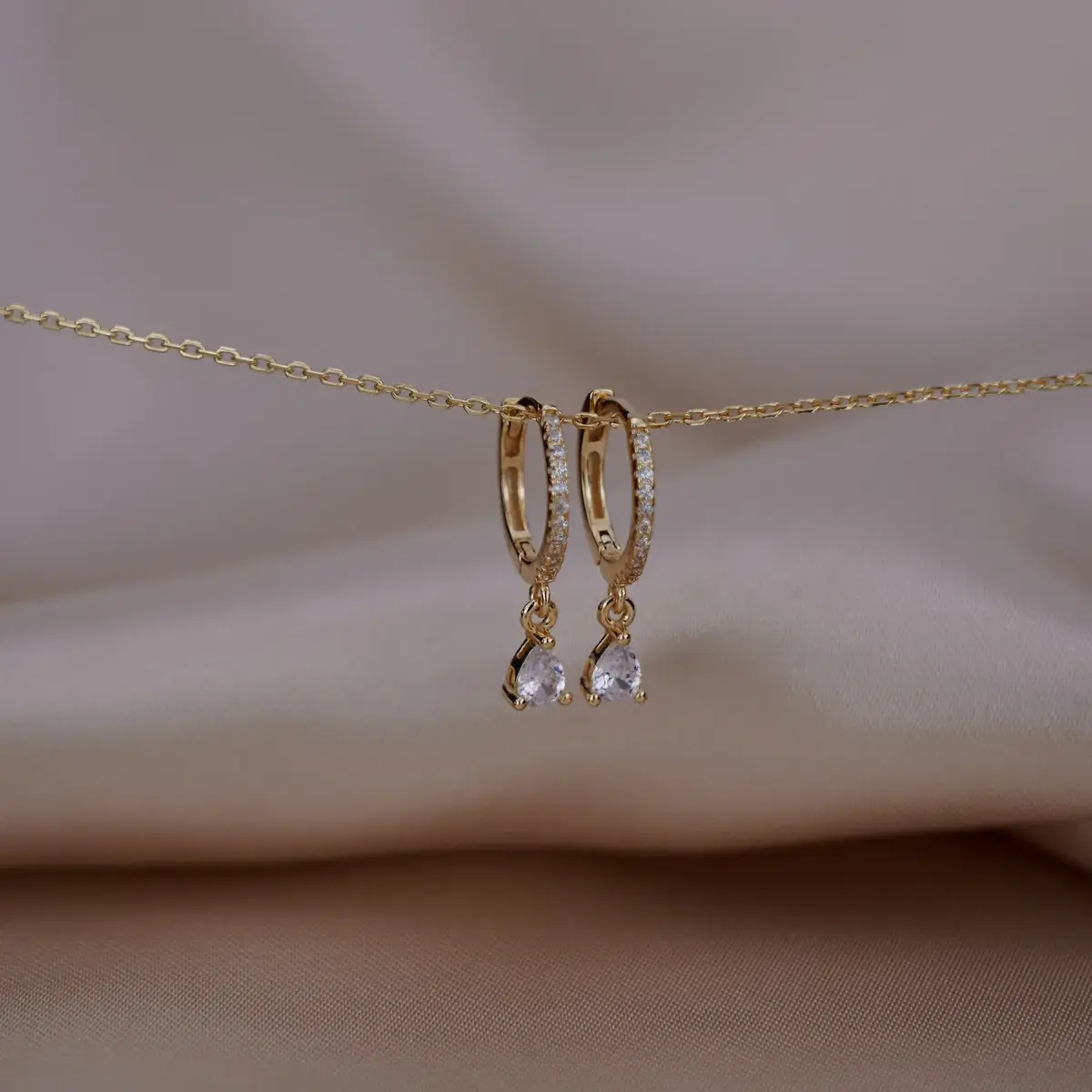Dewdrop Hoop Earrings in White, €47.95