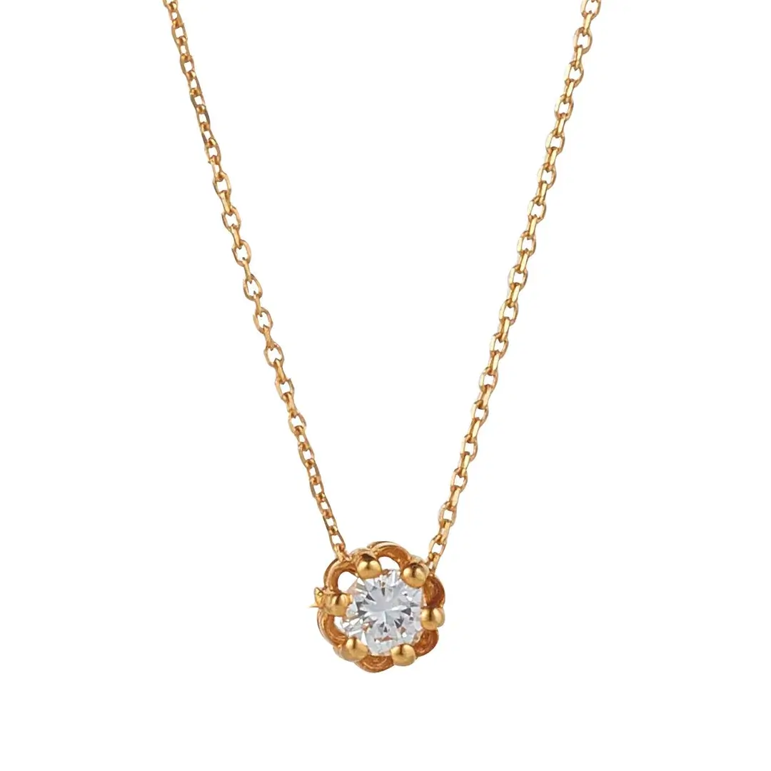 18kt Yellow Gold Solitaire Diamond Pendant, €1,350