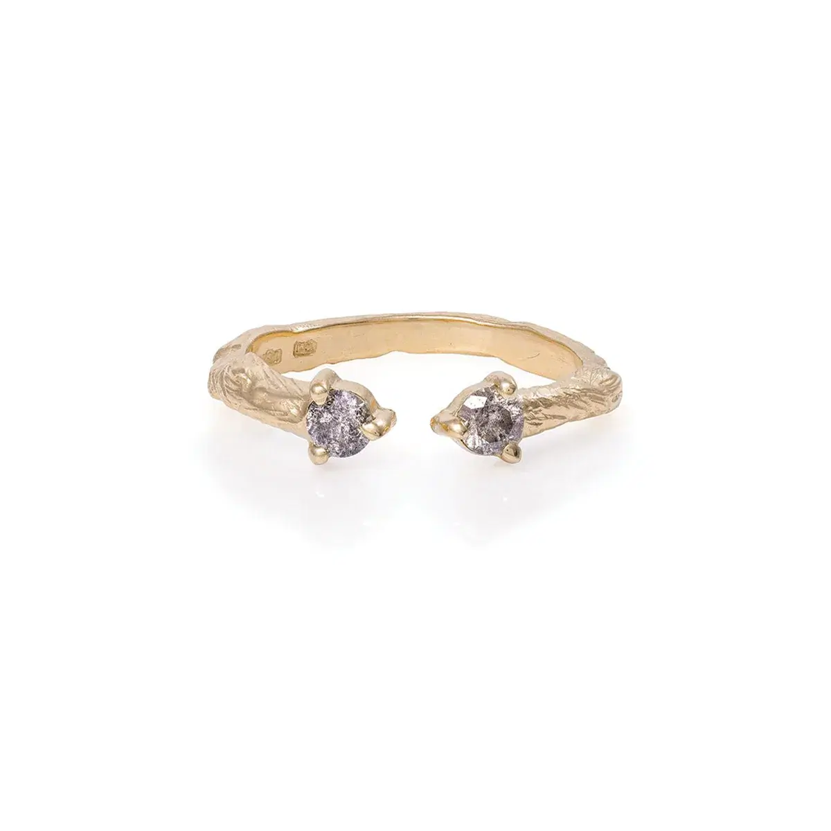 Hope & Magic 14k Gold Twig Band Grey Diamond Ring, €689