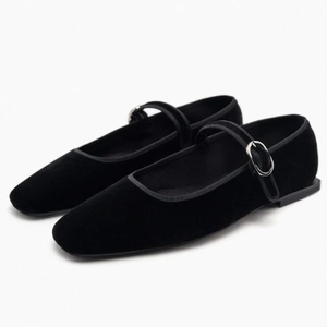 Velvet Ballet Flats, €49.95, Zara