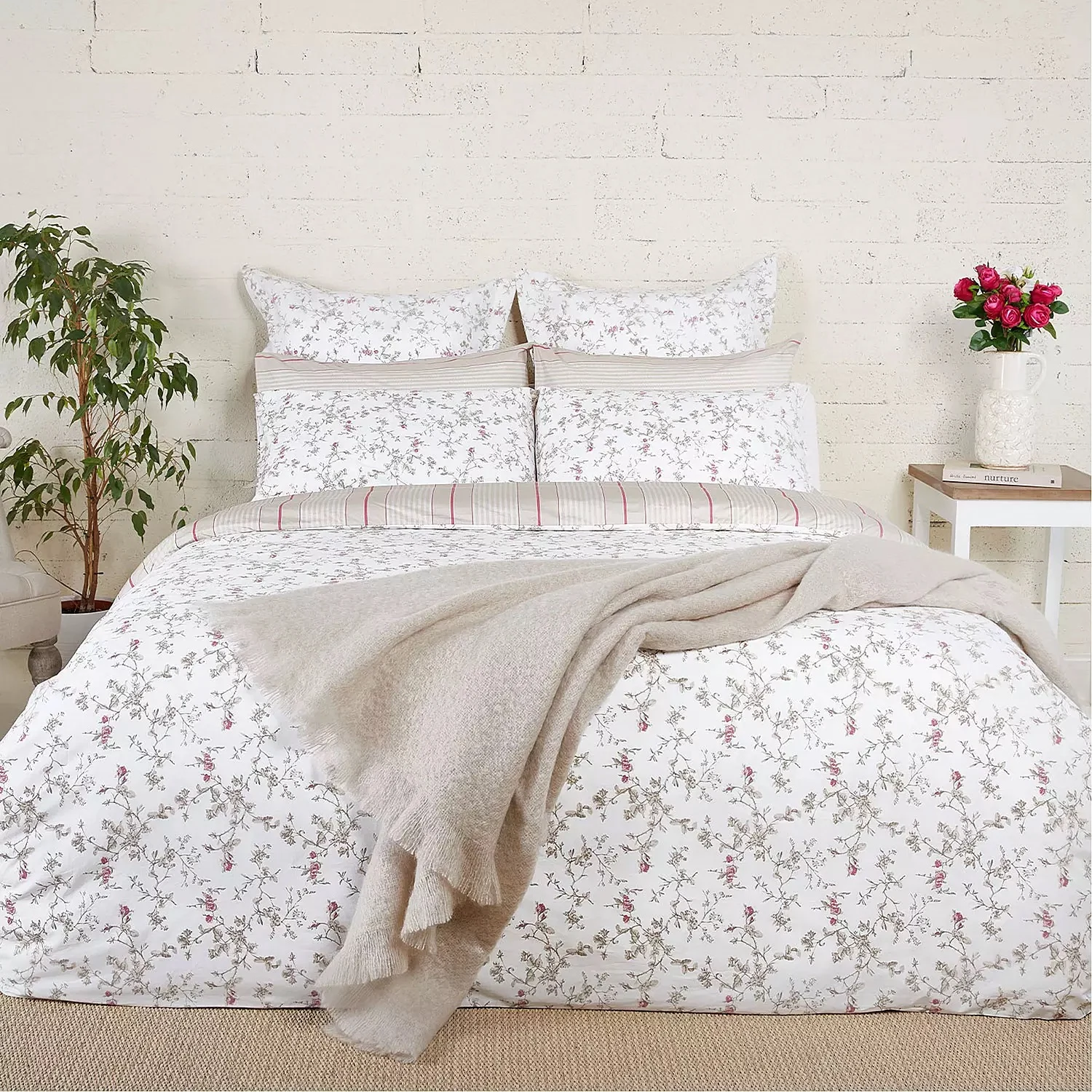 Antique Roman Floral & Herringbone Duvet Set, Foxford, from €69, Arnotts