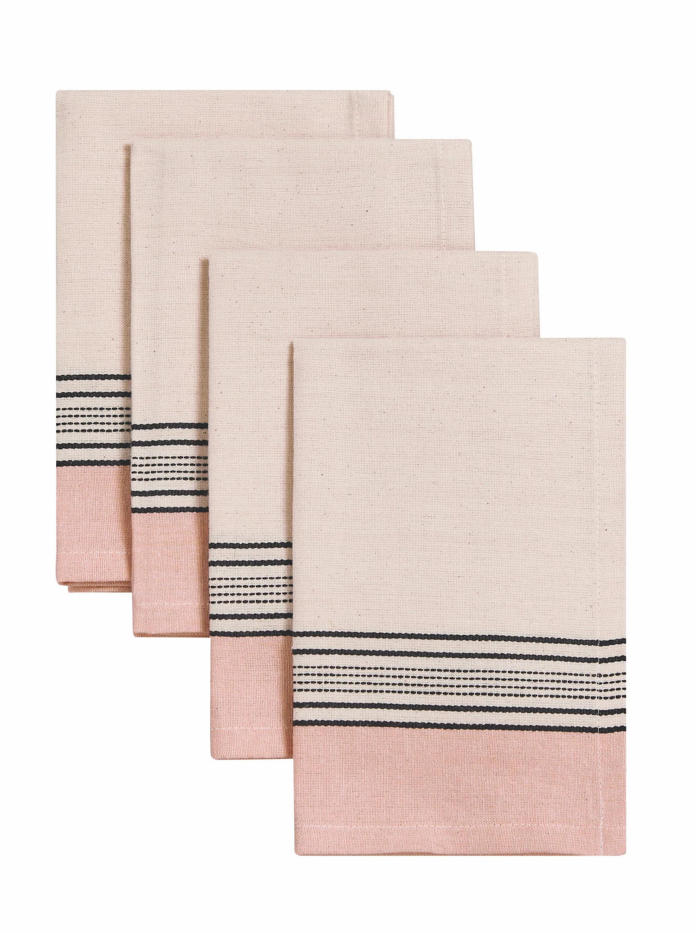 Set of 4 Cream & Pink Napkins Black Motif, €6.99