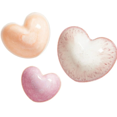 Amara Pink Heart Bowls Set of Three, €45