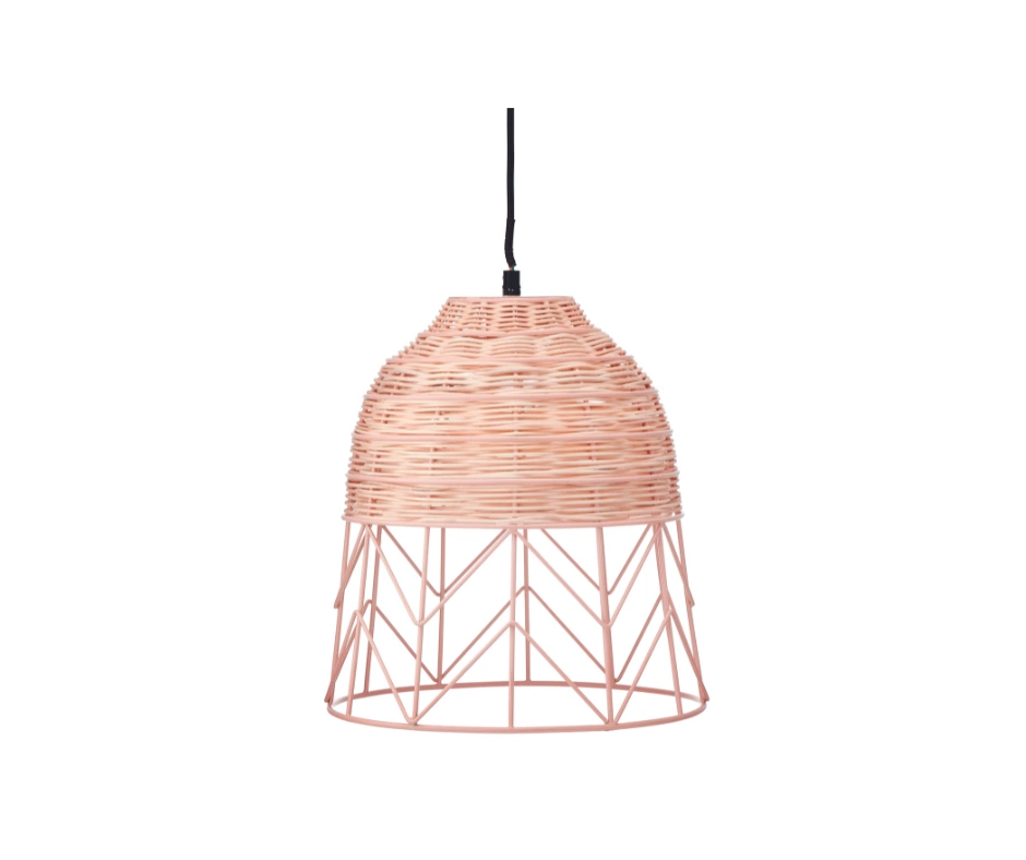 Pink Metal & Wicker Pendant, €39.99