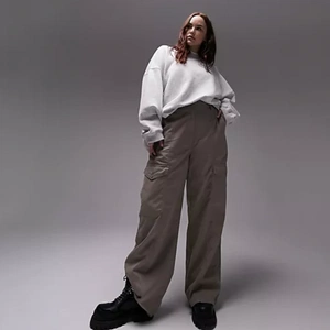 Topshop Curve Utility Cargo Trouser in Taupe, €61.99, ASOS