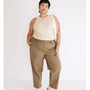 Cotton Ripstop Pull-On Straight Cargo Pants, €123,  Madewell