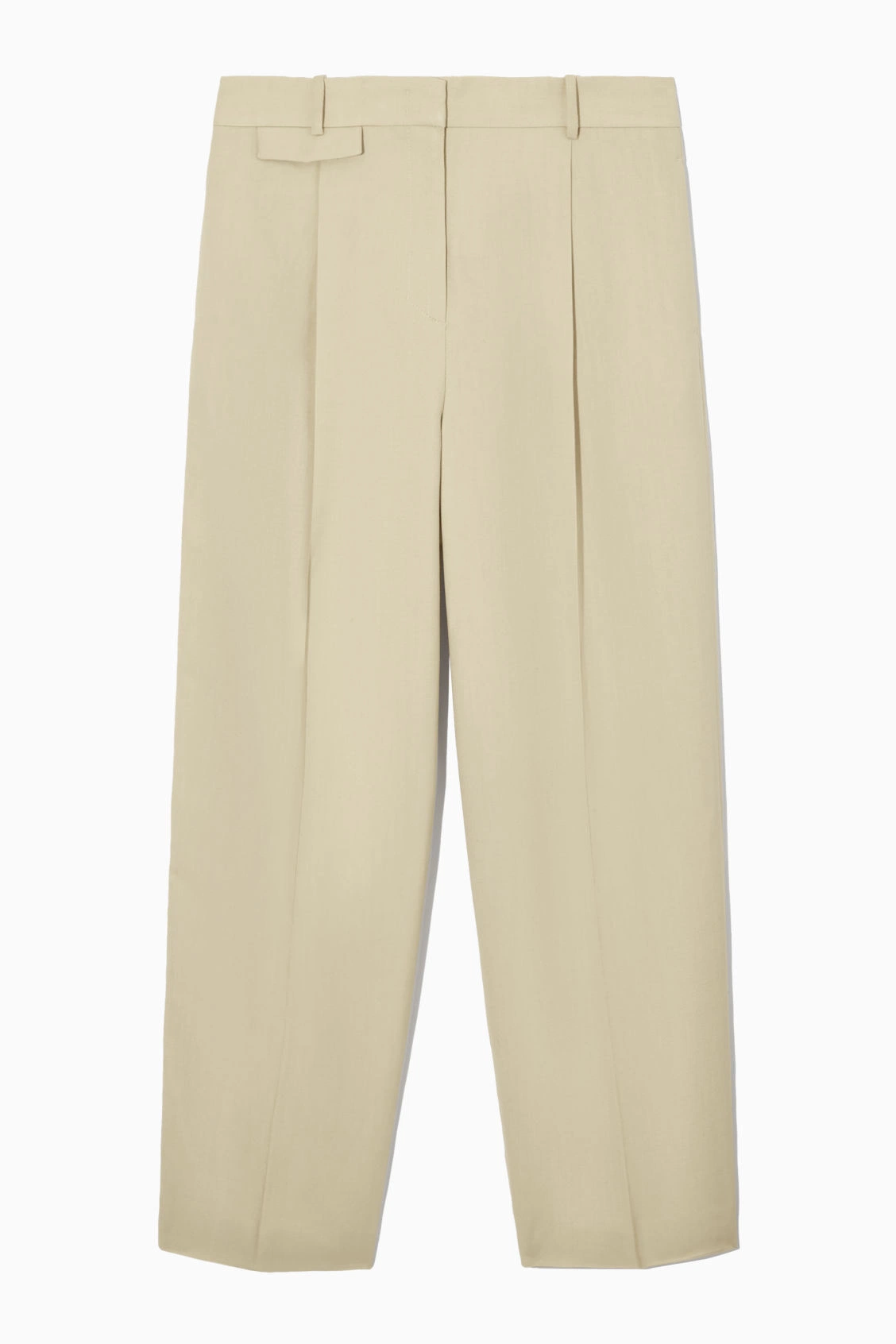 Wide-Leg Pleated Linen-Blend Trousers, €115