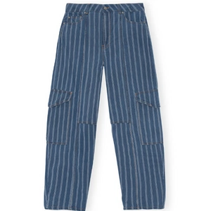 Stripe Denim Cargo Pants, €295, Ganni