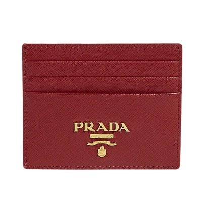 Prada Logo Saffiano Leather Cardholder,  €284.65