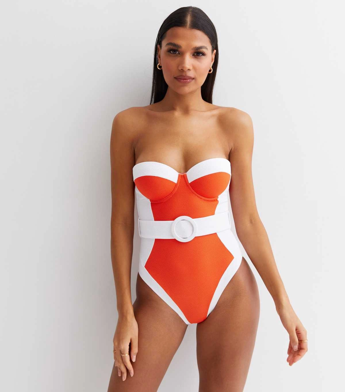 Red Belted Illusion Lift & Shape Swimsuit, €39.99, New Look