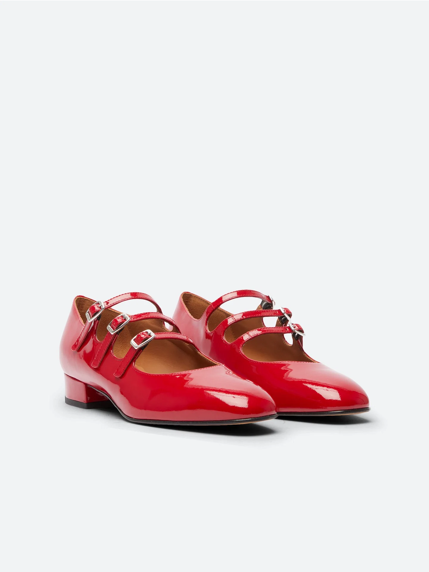 Ariana Red Patent Leather Mary Janes, €€385, Carel