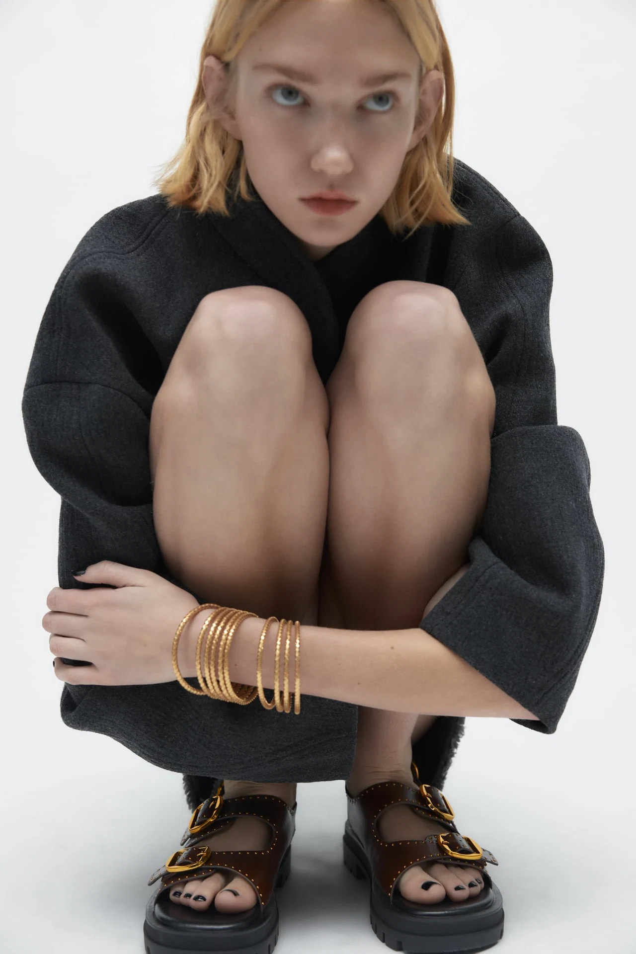 Zara, Buckled Leather Track Sandals, €69.95