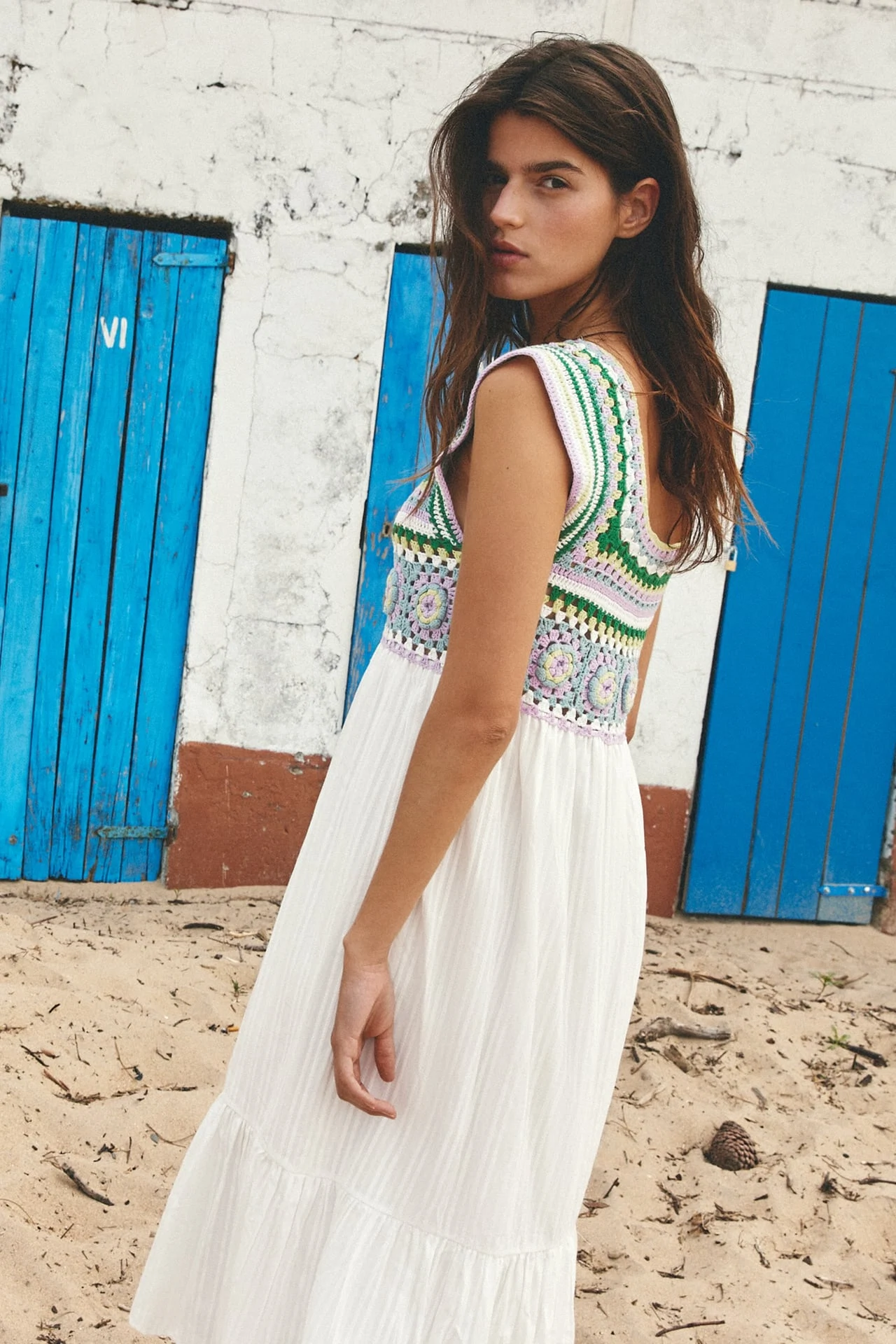 Contrast Crochet Knit Dress, €49.95, Zara