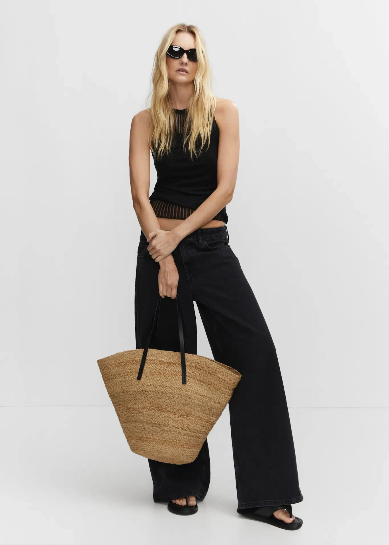 Jute Basket Bag, €39.99, Mango