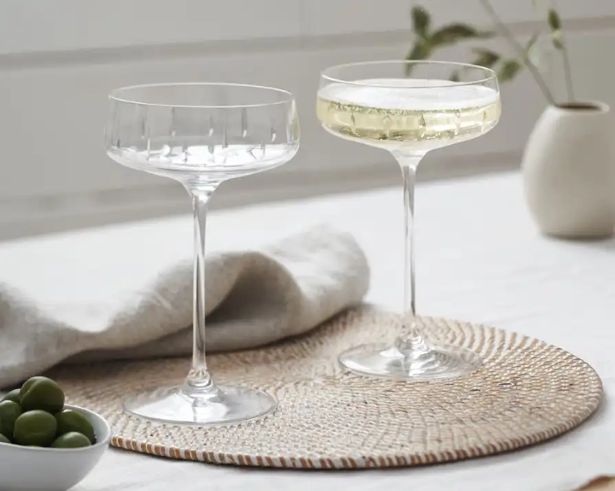 All of the chic glass sets to add to your bar cart this summer