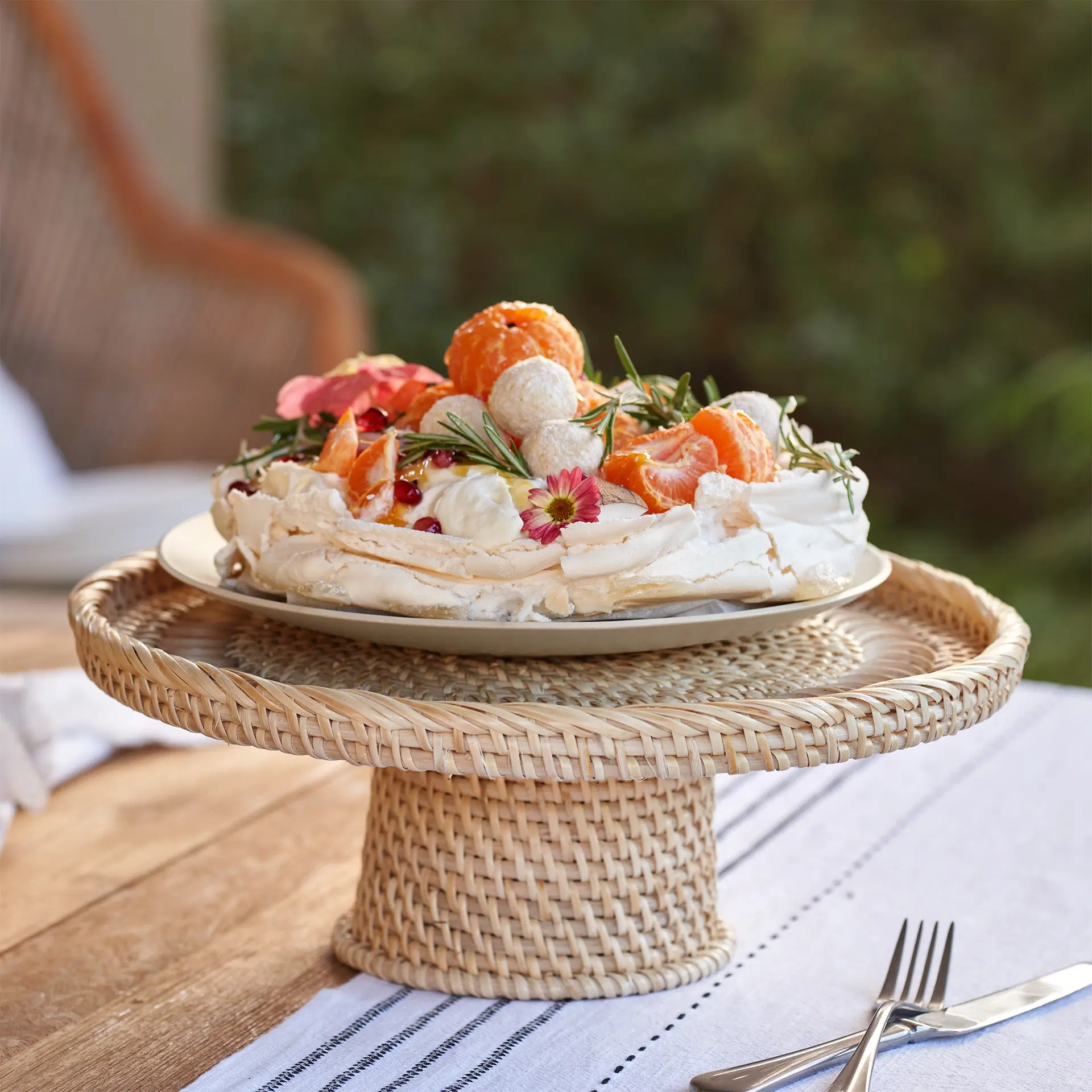 The White Company, Footed Rattan Serving Stand, €85