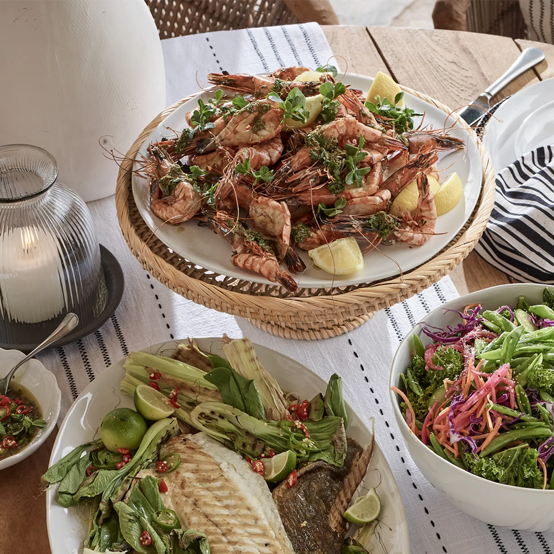 The White Company, Footed Rattan Serving Stand, €85